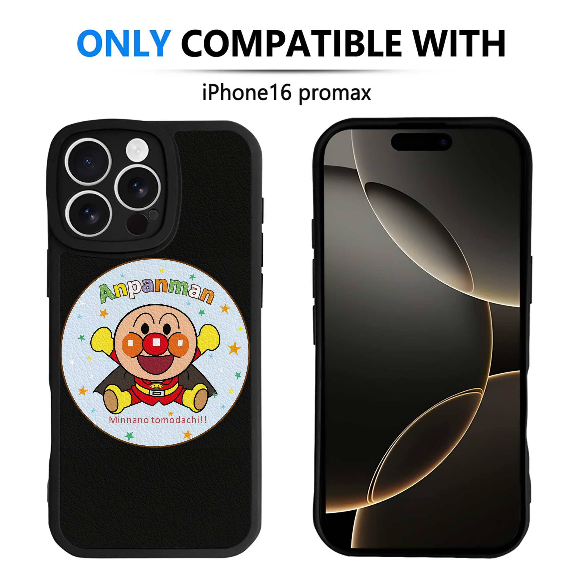 （画像用） アンパンマン Anpanman 【iPhone 16シリーズ対応】シリコンスマホケース（レザー調） 材質：シリコン